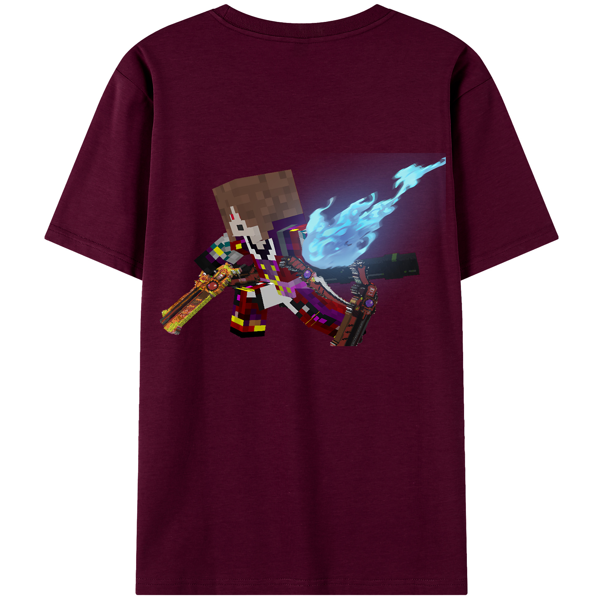 （画像用） マインクラフト ブロックの世界 Minecraft MC Block world レディース半袖Tシャツ(バックプリント)